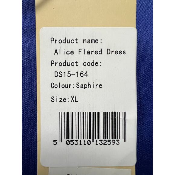 DARLING WOMENS XLARGE ALICE FLORAL FLARE OCCASION DRESS BLUE NEW - Picture 9 of 12